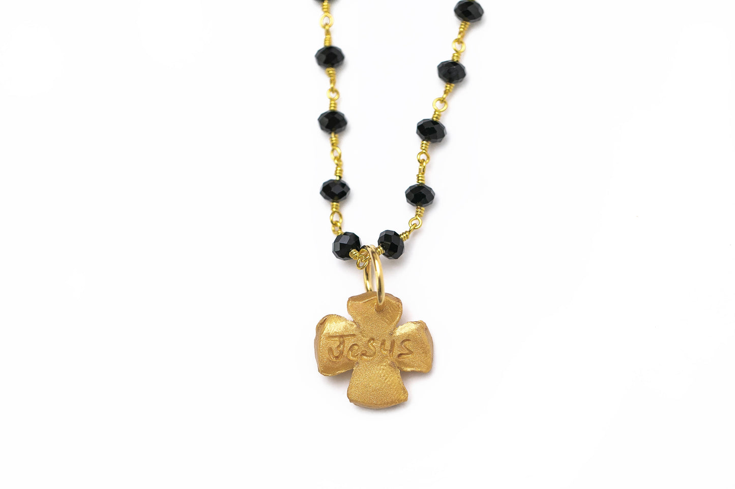 Hidden Truth Jewelry - Black Onyx chain with Julia Cross Necklace