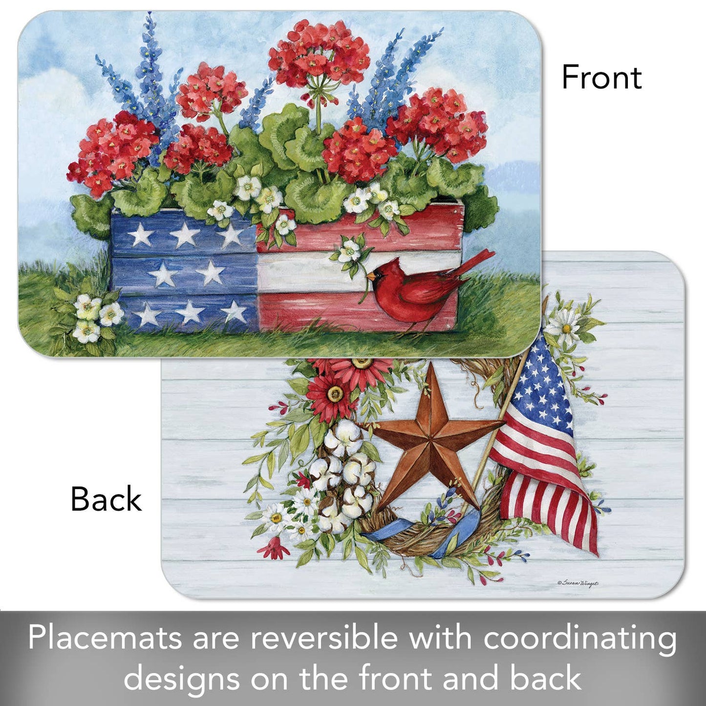 CounterArt/Highland Home/Thirstystone - Geranium Box Reversible Rectangular Plastic Placemat