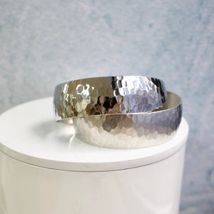 a.v. max - Hammered Dome Cuff: Silver