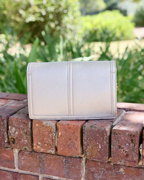 Caroline Hill - Cecilia Circle Logo Handbag Pearl: Default