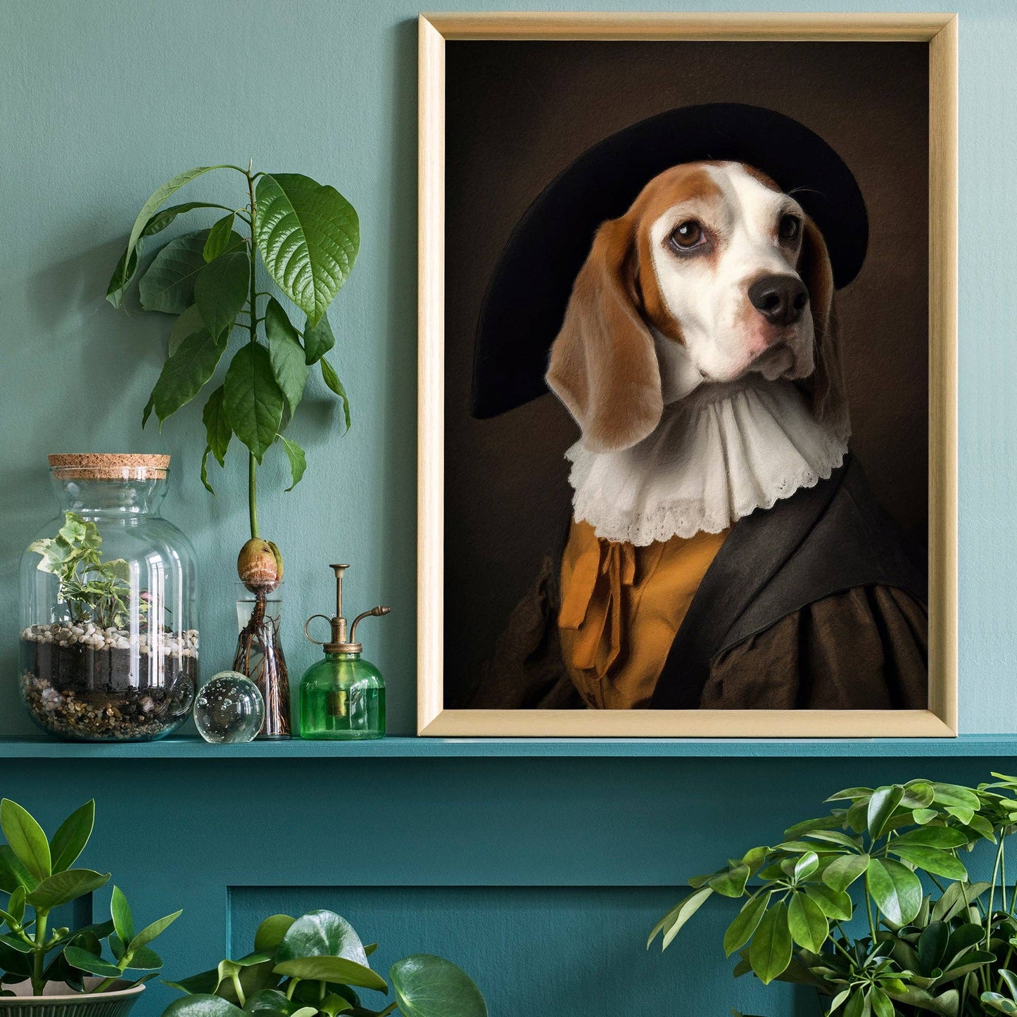 Ink & Drop - Beagle Dog Portrait Print: 11 ¾ x 15 ¾ in | 30x40 cm / Matte