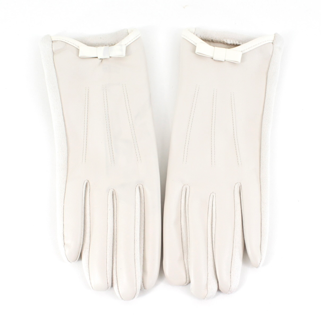 Pretty Persuasions - A24010 White Bow Gloves: 03 Khaki
