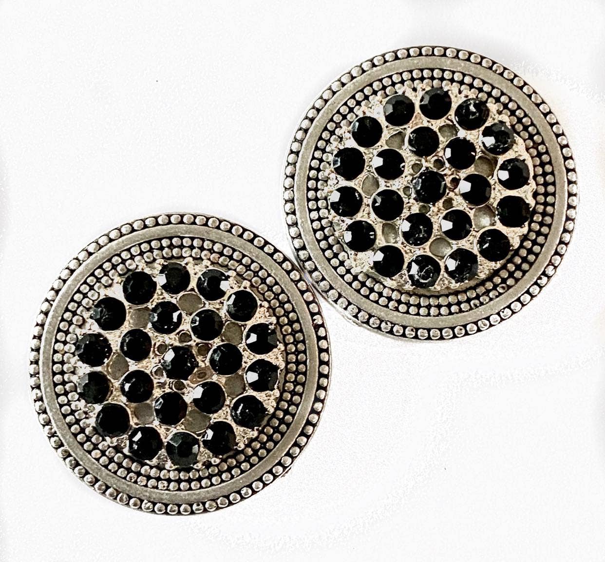 MagneButton - Antique Black Rhinestone Cluster Pin Set