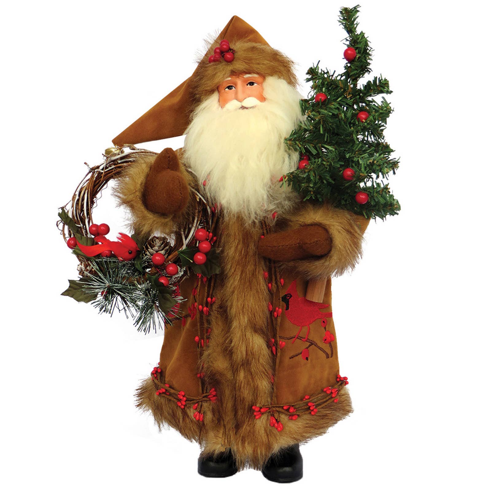Santa’s Workshop Inc. Cardinal & Berries Santa