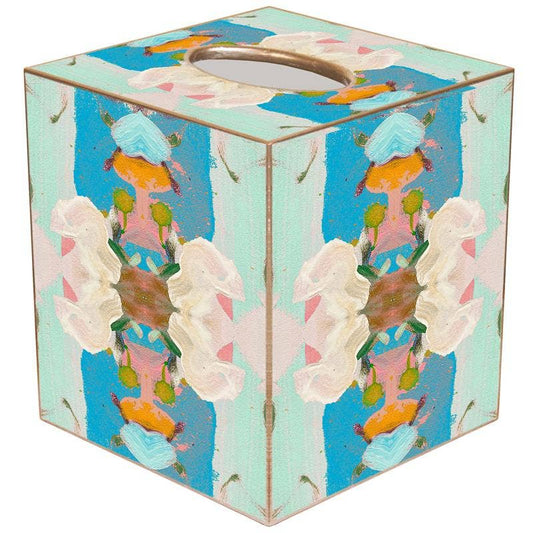 Marye-Kelley - Monets Garden Blue by Laura-Park Tissue Box Cover: Paper Mache