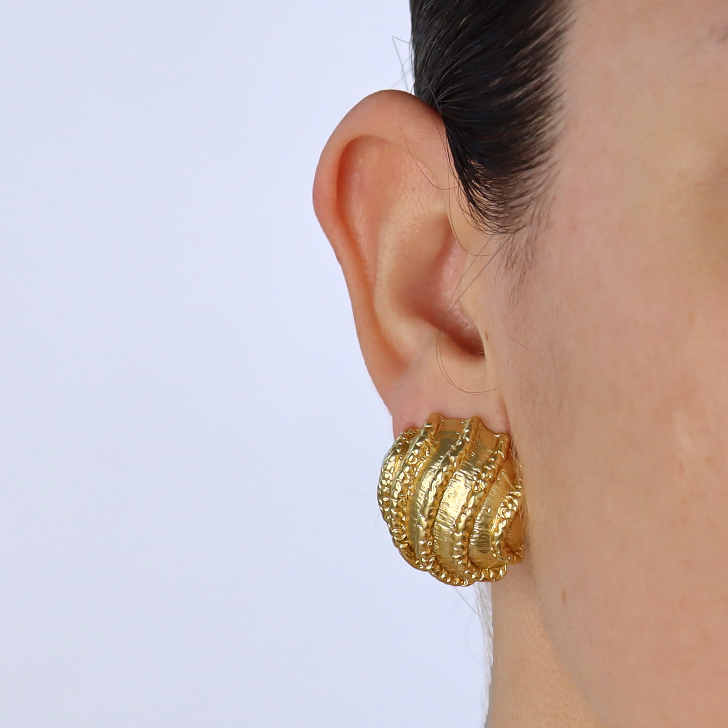 KARINE SULTAN - Stylish Button Clip-On Earrings: Fashionable & Comfortable