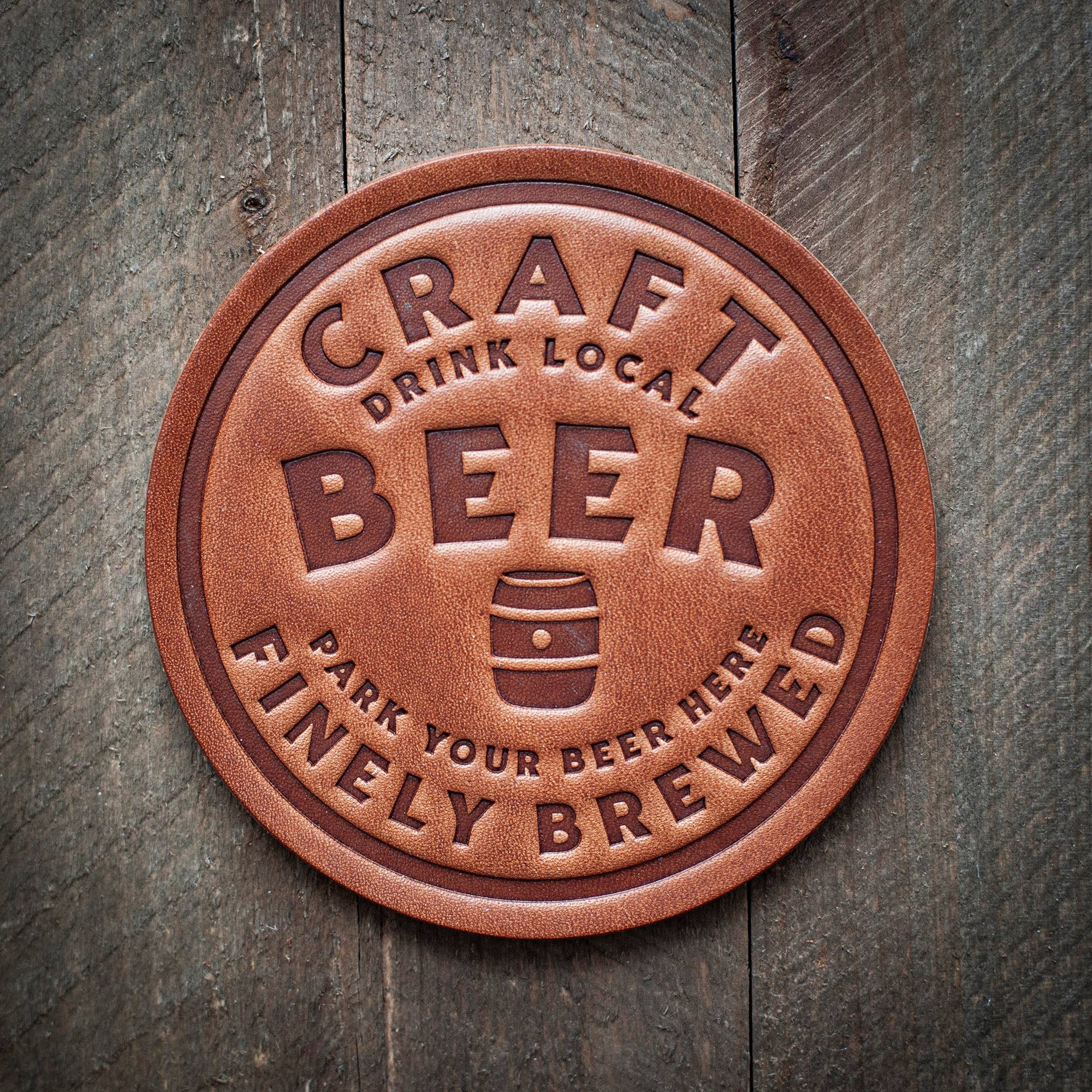 Sugarhouse Leather Craft Beer Leather Coaster