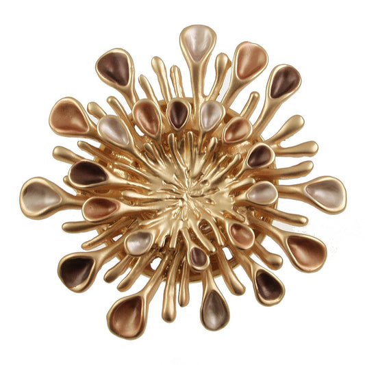 Origin Jewelry - Sunburst Magnetic Brooch in Tri-Tones: Coffee