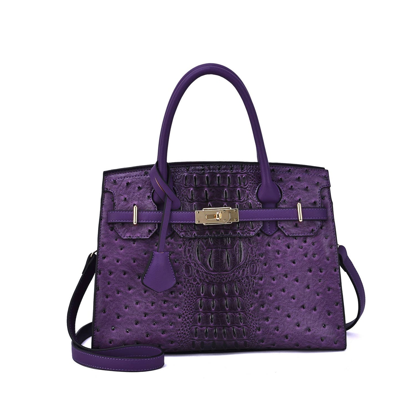Mellow World - Virginia Ostrich Embossed Satchel: Maroon