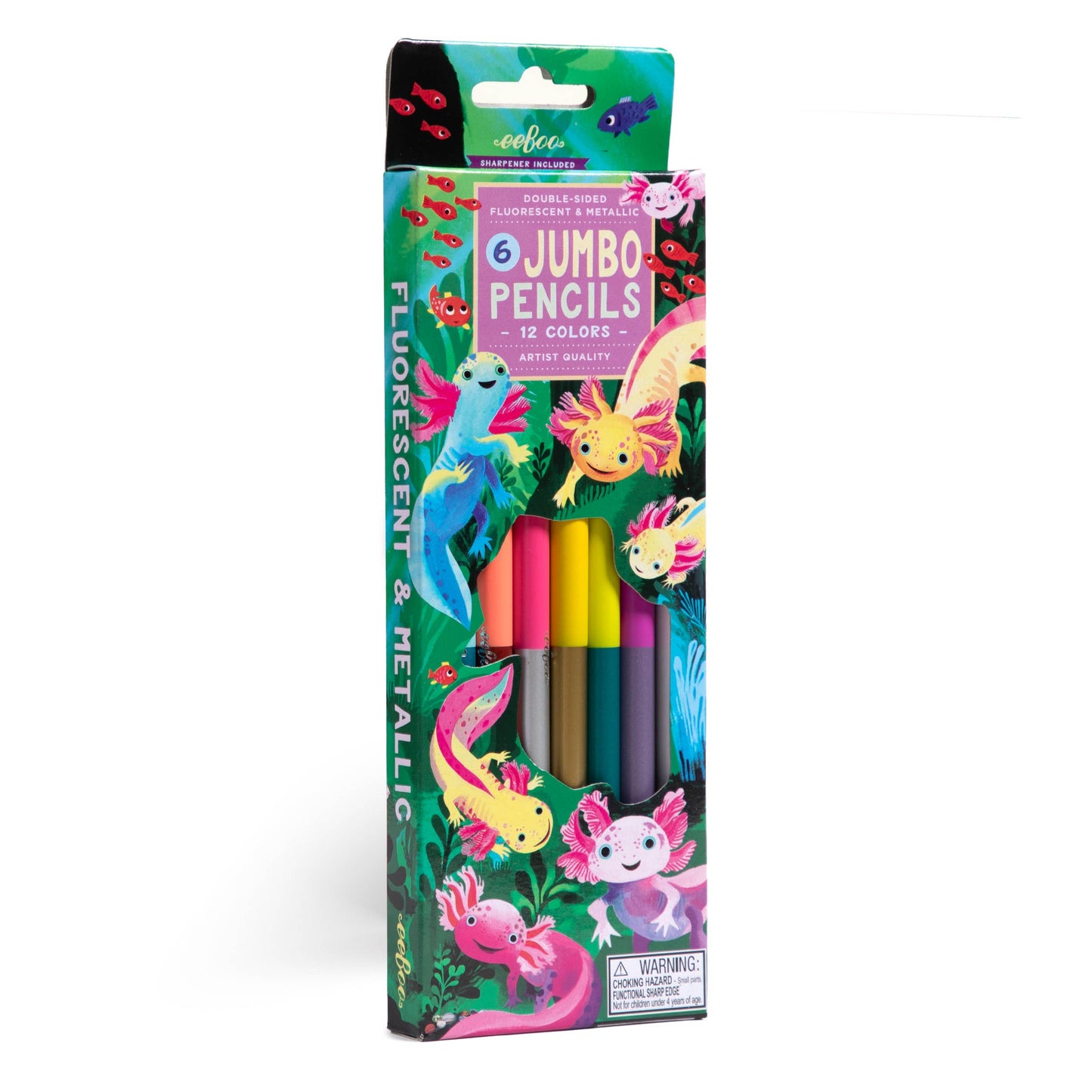eeBoo - Axolotl 6 Jumbo Double-Sided Special Pencils