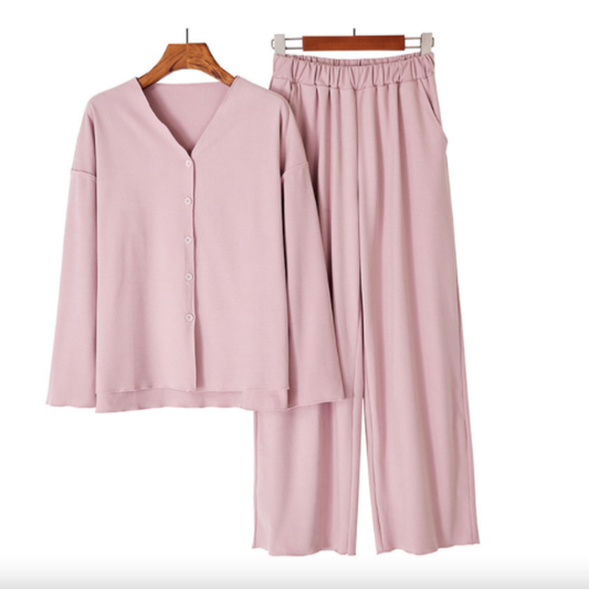 DrifWoo - Women Modal Loungewear Set  Women Comfy Pajamas Set : Dusty Pink / M-L