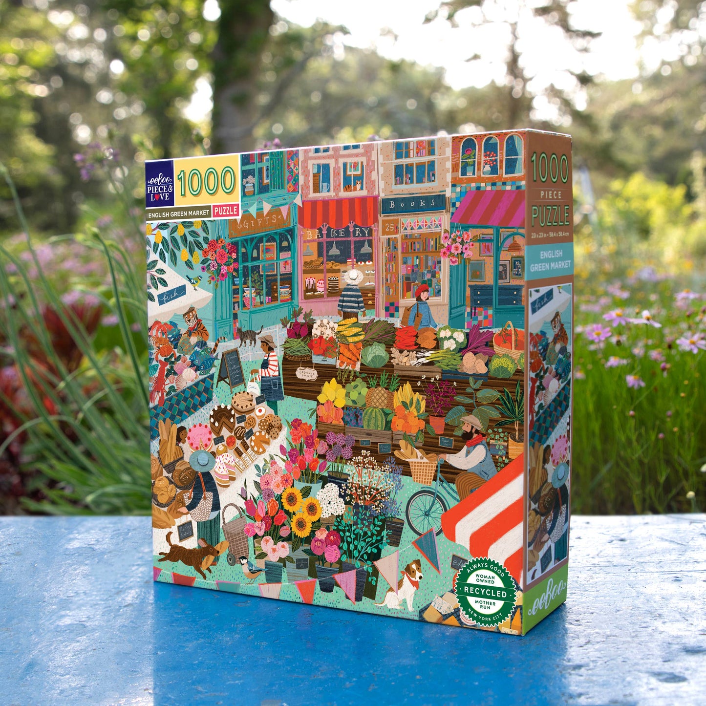 eeBoo - English Green Market 1000 Piece Square Puzzle