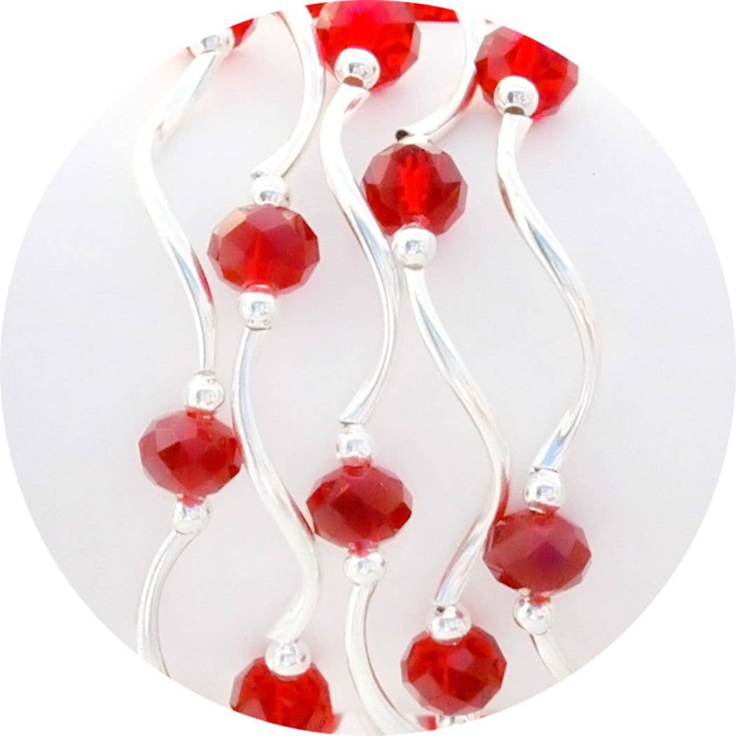 My Fun Colors - Fashion Fun | Gemstones + Crystals Beaded Stretch Bracelets: Cobalt