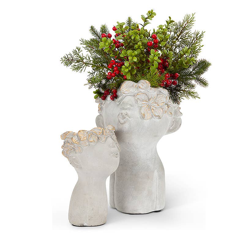 Abbott - Lg Kissing Face Planter w/Gold-10"H-551