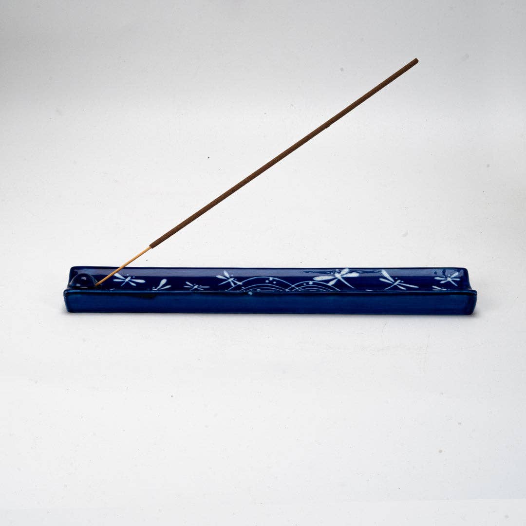 Urban Tokyo - Handpainted Ceramic Incense Holder 9 inch L Dragonfly Tombo (1/72)