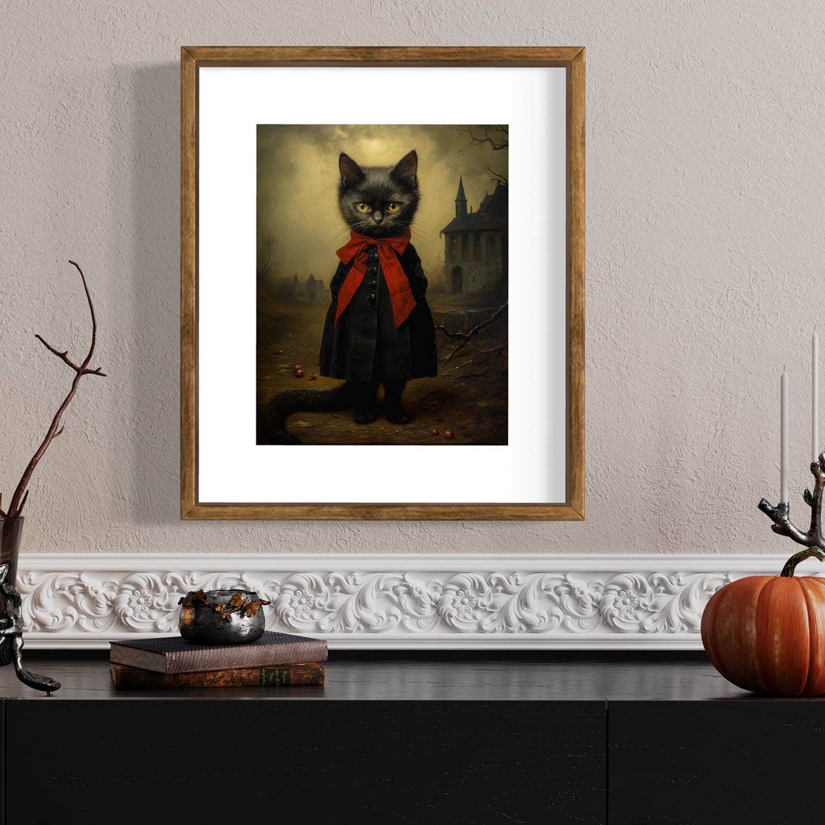 Salty Alyce - Victorian Black Cat Miss Jinx Wall Art 29AS