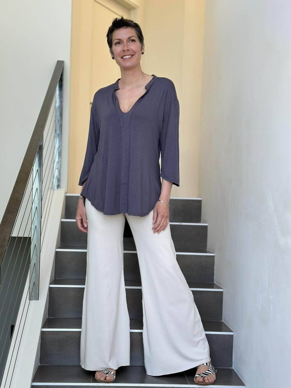 CARAUCCI - Kurta Tunic: Navy / One Size