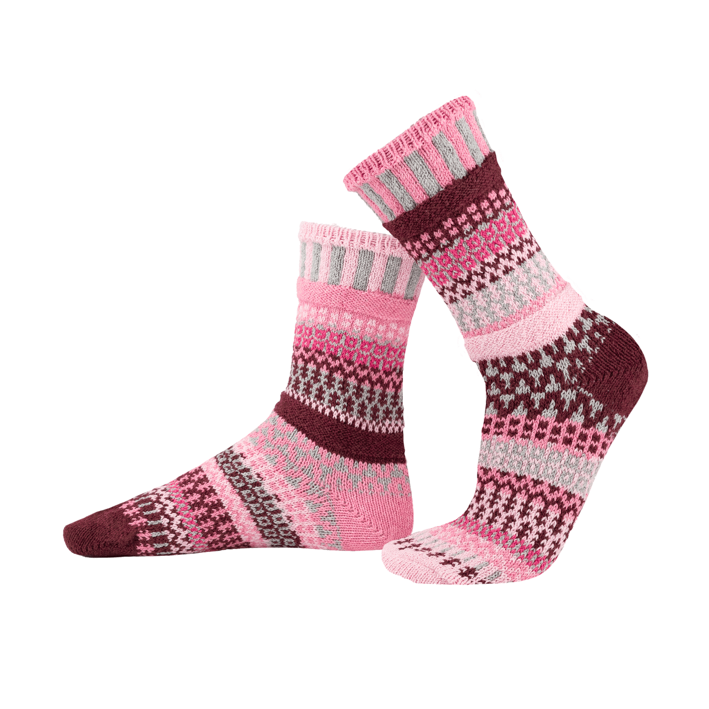 Solmate Socks - Valentine's Day Socks - Alpenrose Crew Socks I Gives Back : Small (Women 6 - 8 / Men 5 - 7)