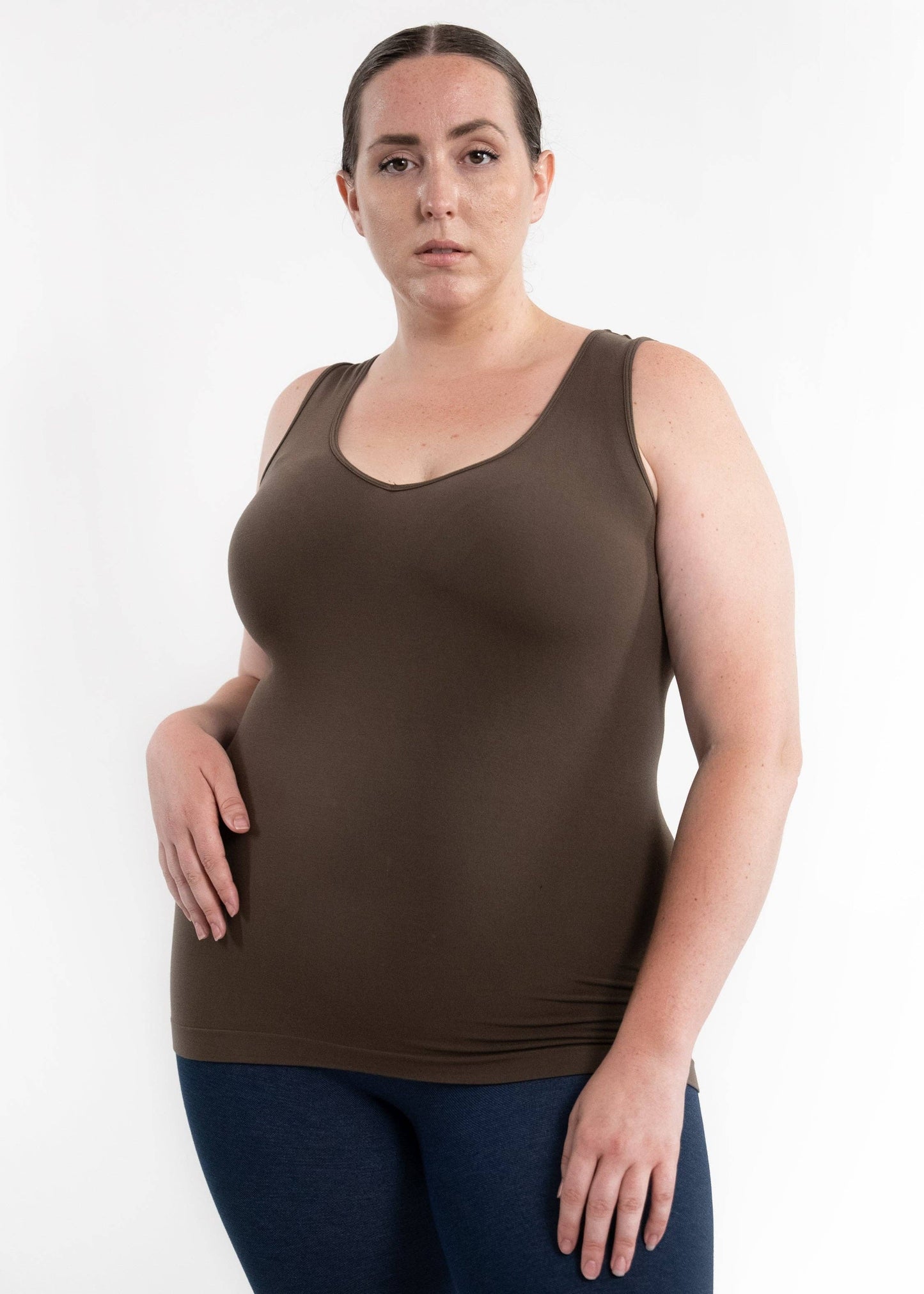ELIETIAN - Reversible Tank - Curvy Fit: Sand Shell