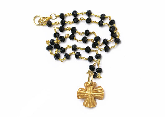 Hidden Truth Jewelry - Black Onyx chain with Julia Cross Necklace
