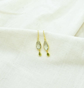 Schmuckoo Berlin - Robbie Earrings Gold Silver 925 - Green Amethyst & Peridot