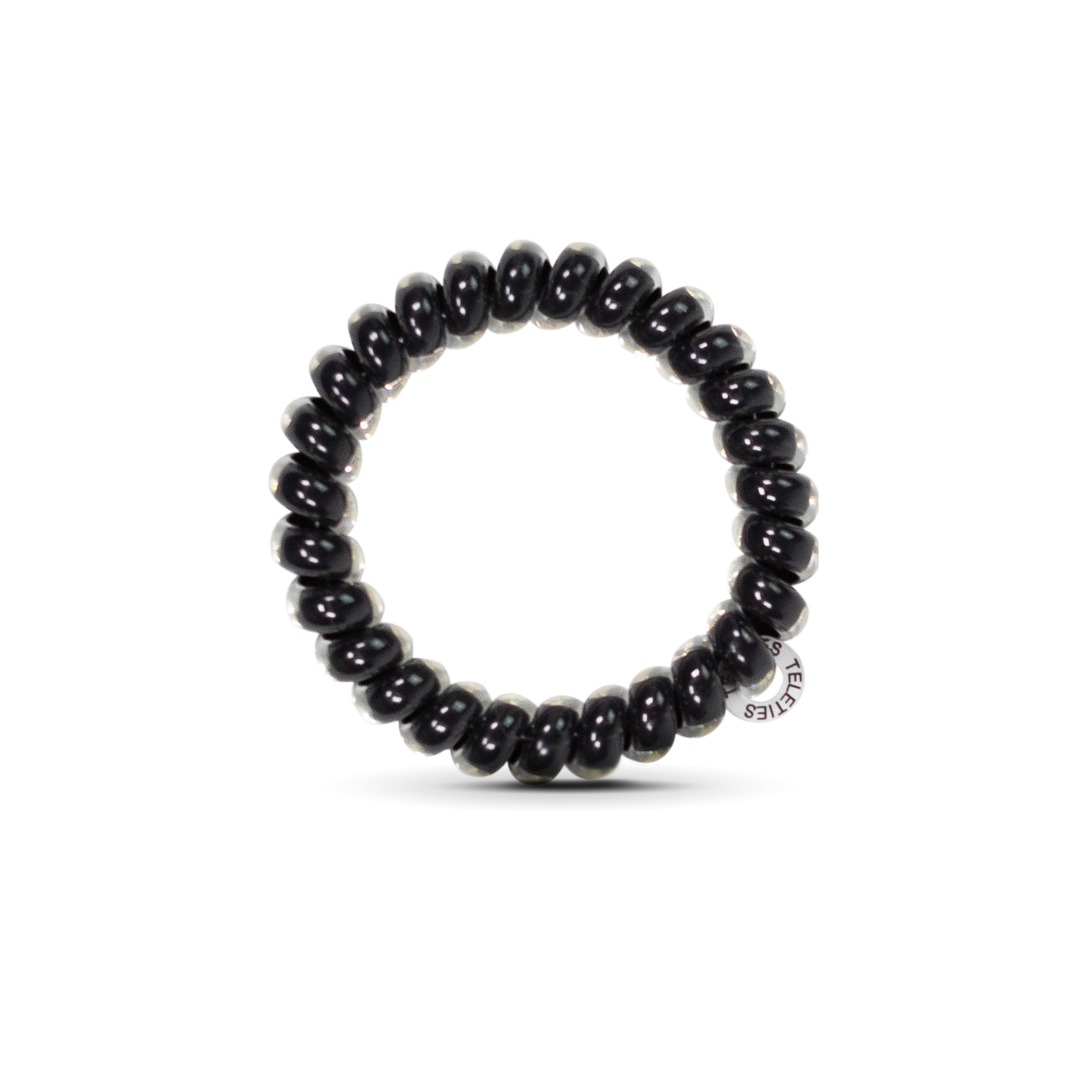 TELETIES - Spiral Hair Coils | Large | Jet Black Hair Ties