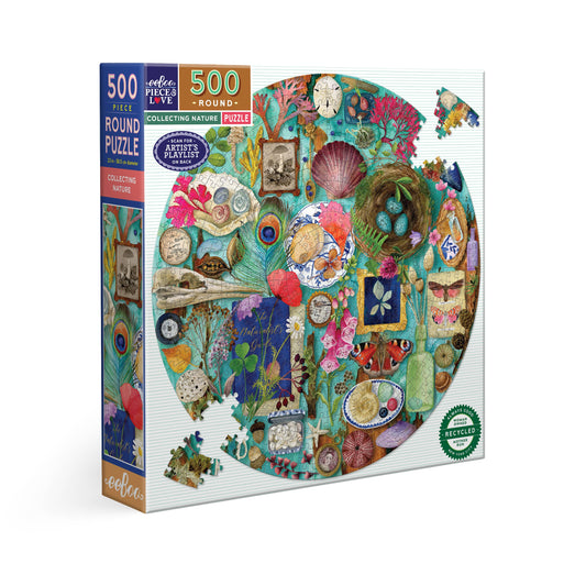 eeBoo - Collecting Nature 500 Piece Round Puzzle
