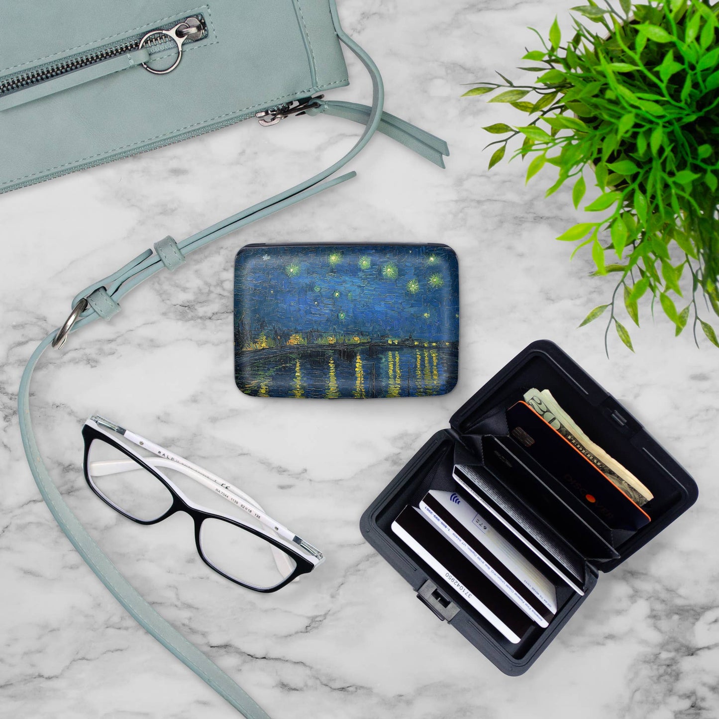 Monarque - Van Gogh - Starry Night Over The Rhone Armored Wallet