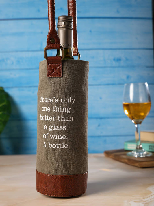 Mona B. - Up-Cycled Canvas A Bottle of Wine Tote