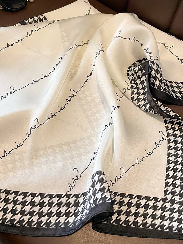 UZ Wholesale Store - Houndstooth Shawl&Scarf: WHITE / One_size