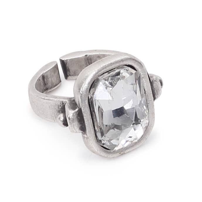 Chanour - Handmade Clear Crystal Brass Ring - 6935