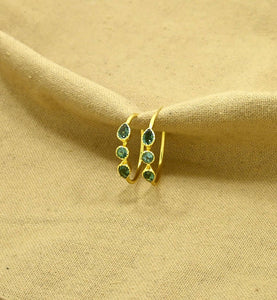 Schmuckoo Berlin - Spun of Gold Earrings - Green Tourmaline