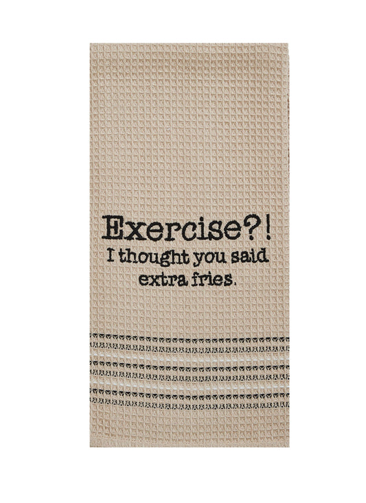 Mona B. - Exercise Waffle-Weave Tea Towel, Set of 2 MH-140
