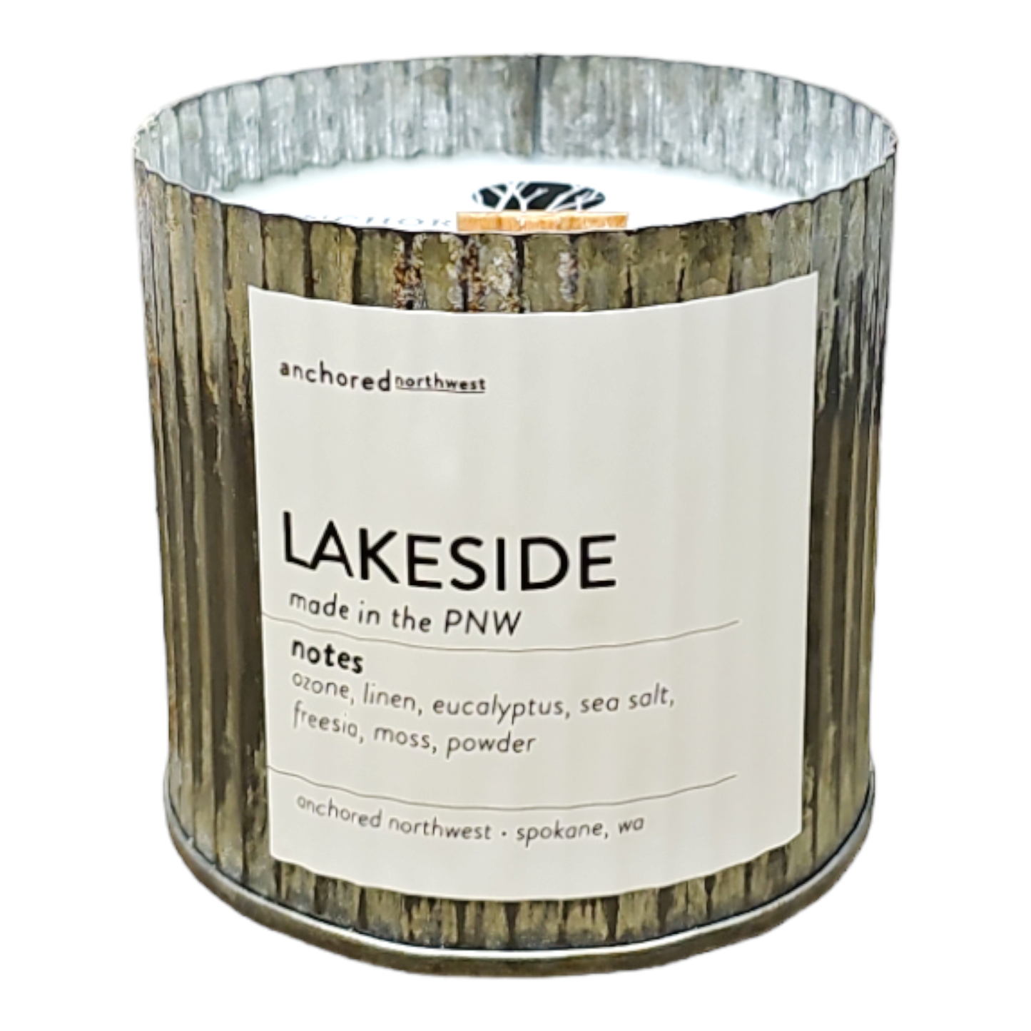 Anchored Northwest - Lakeside Rustic Vintage Farmhouse Wood Wick Candle: 10oz