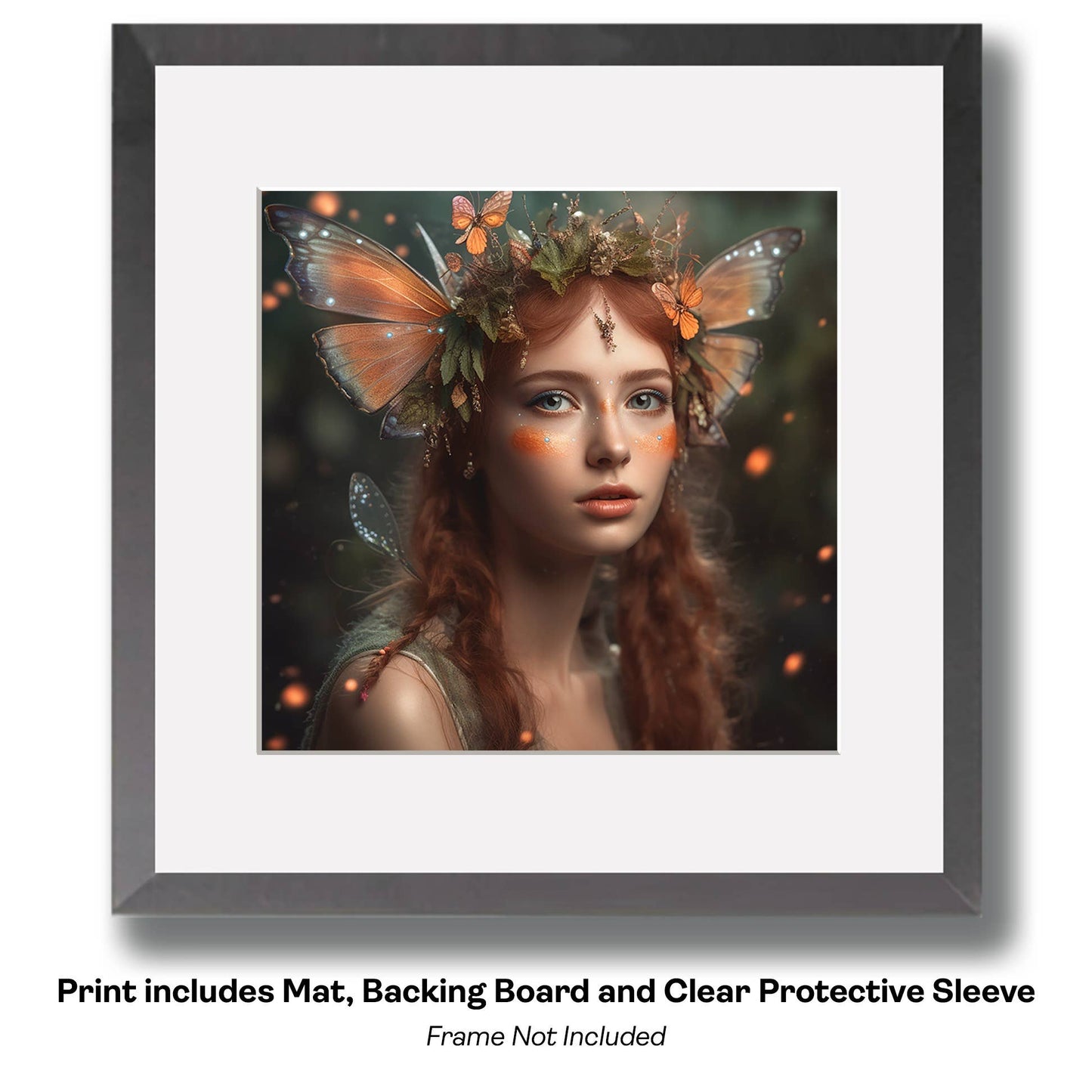 Mowbi - Cute Irish Wee Fairy - Fairies Worldwide – 8″x10″ Artwork in 10″x12″ Mat