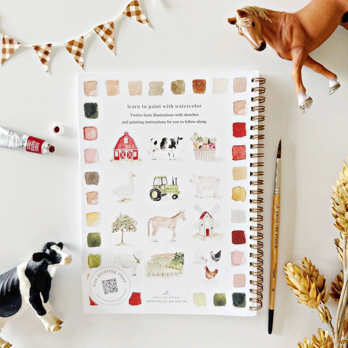emily lex studio - Farm watercolor workbook
