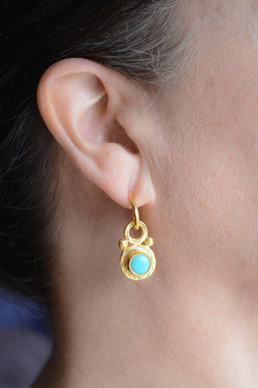 AJS Design Studio - Turquoise "door knocker" earrings