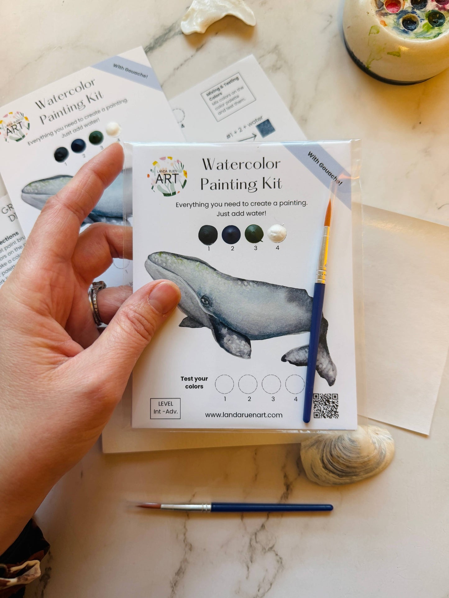 Landa Ruen Art - Whale Watercolor Kit