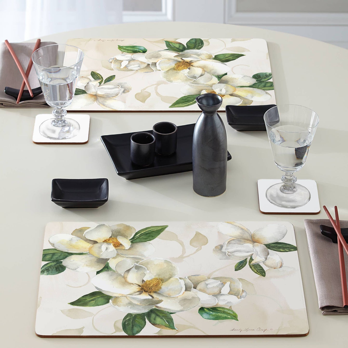 CounterArt/Highland Home/Thirstystone/CoasterStone - Cala Home Magnolias Decorative Hardboard Placemats