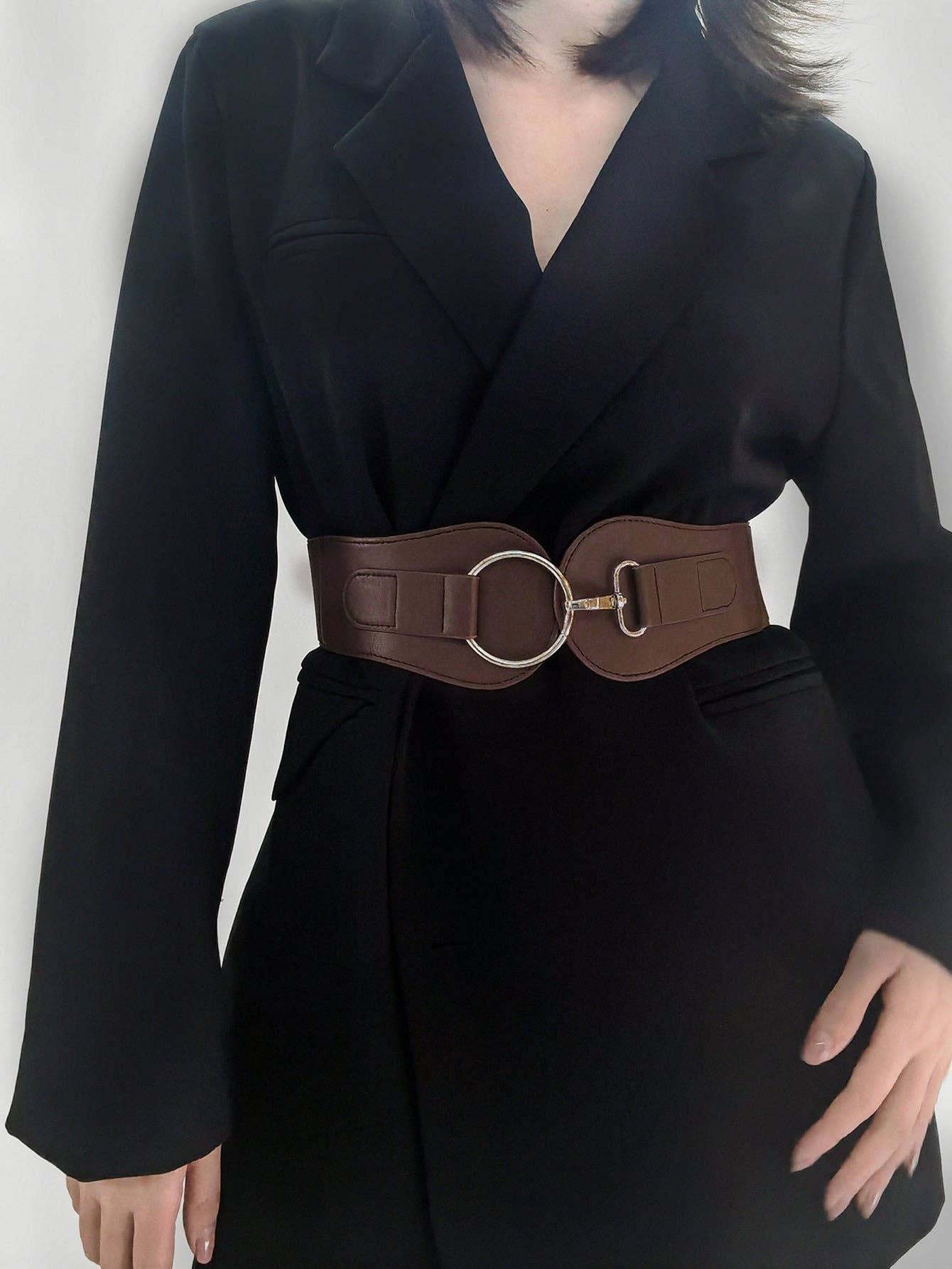 Kustom Kreations Goods - PU Elastic Wide Belt: Black / One Size