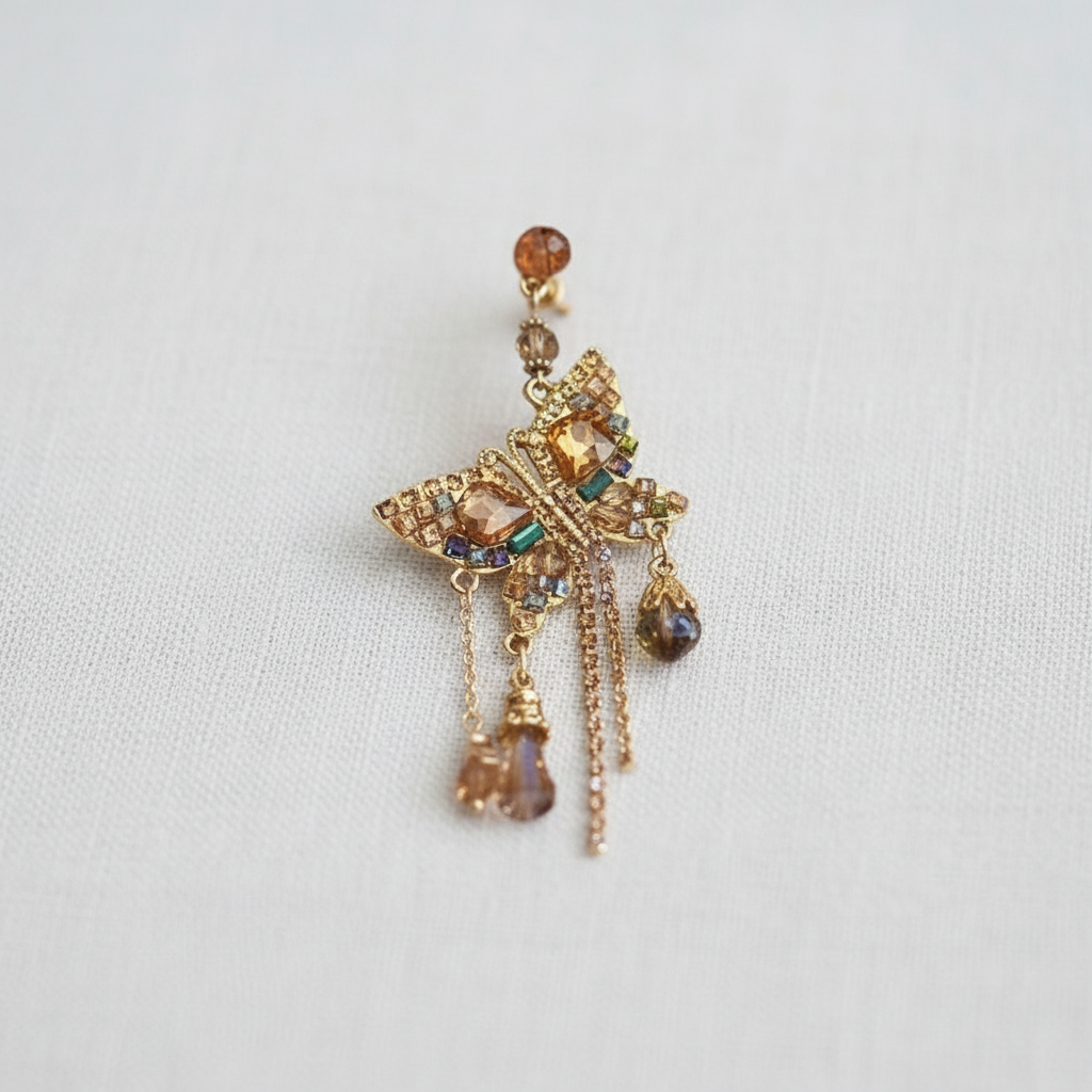 camilla dovey - Crystal Butterfly Tassel Earrings