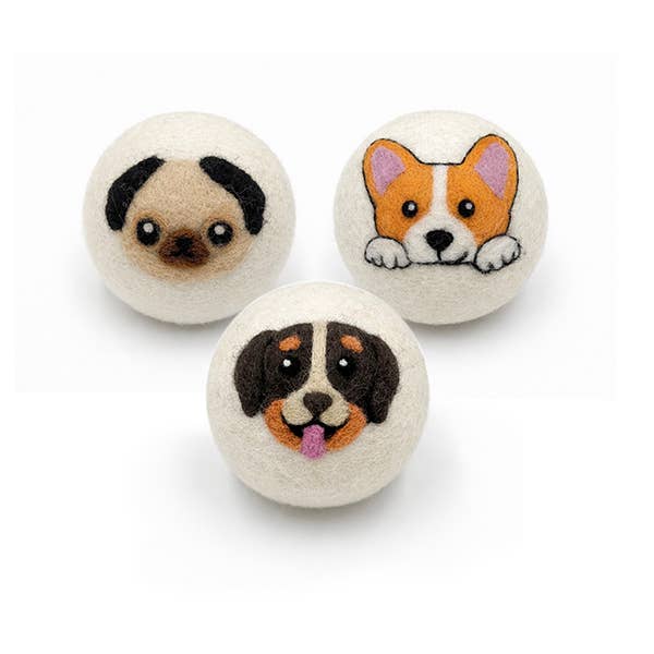 Ethical Global - Dogs: Eco Wool Dryer Balls Fair Trade: Pug
