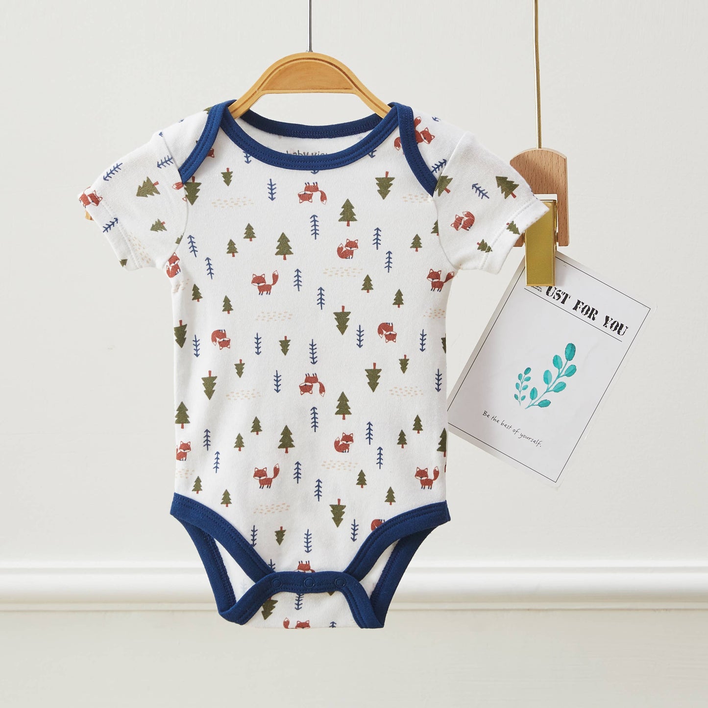 Lollipop Dreams - Pack of 3 Baby Boy Wild Fox Pattern Bodysuits: 3-6M