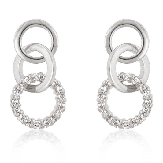 JGoodin - Rhodium Plated Finish Triplet Hooplet Earrings