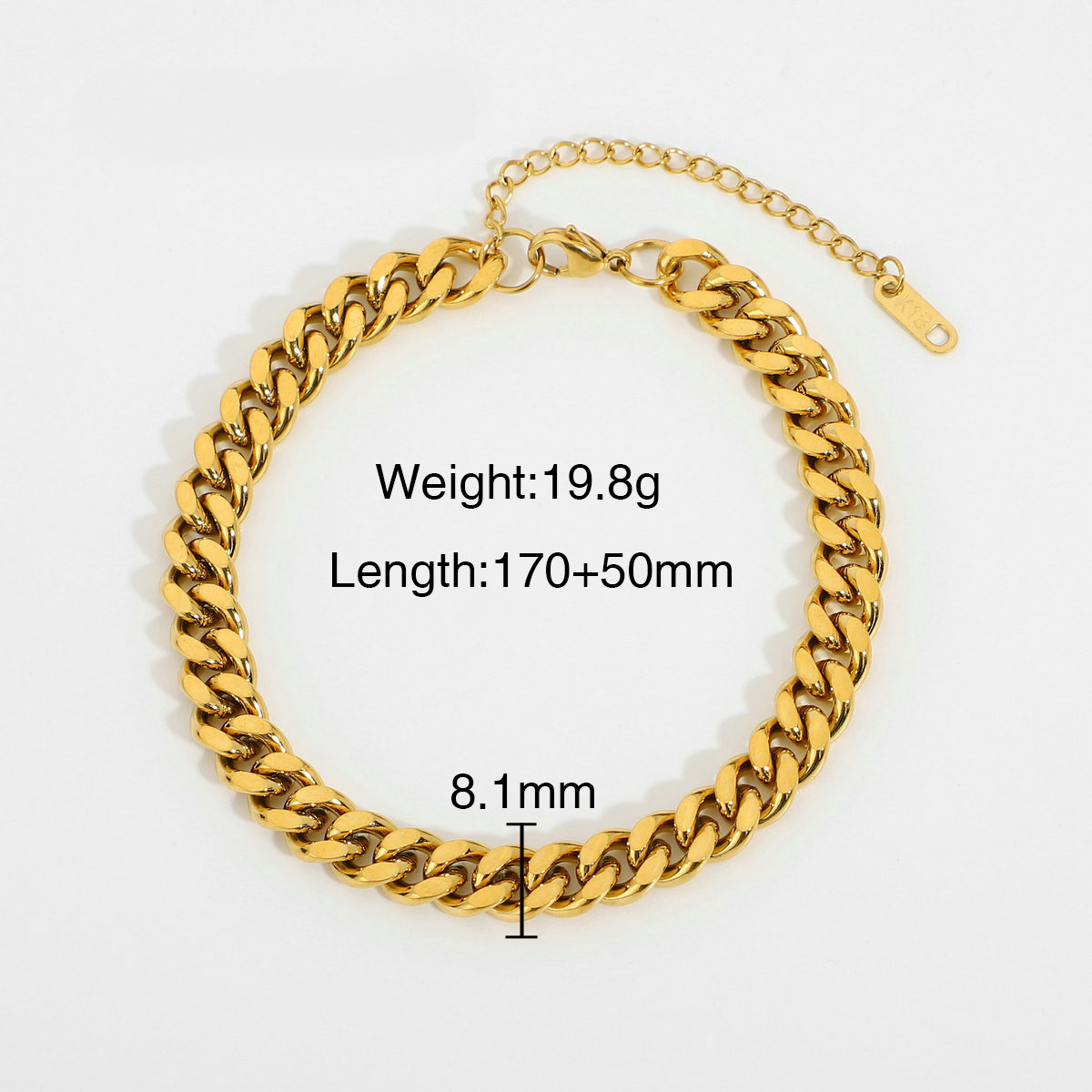 Mio Queena - Multi Style 18K Gold Plated Steel Chain Bracelets - FGS: H