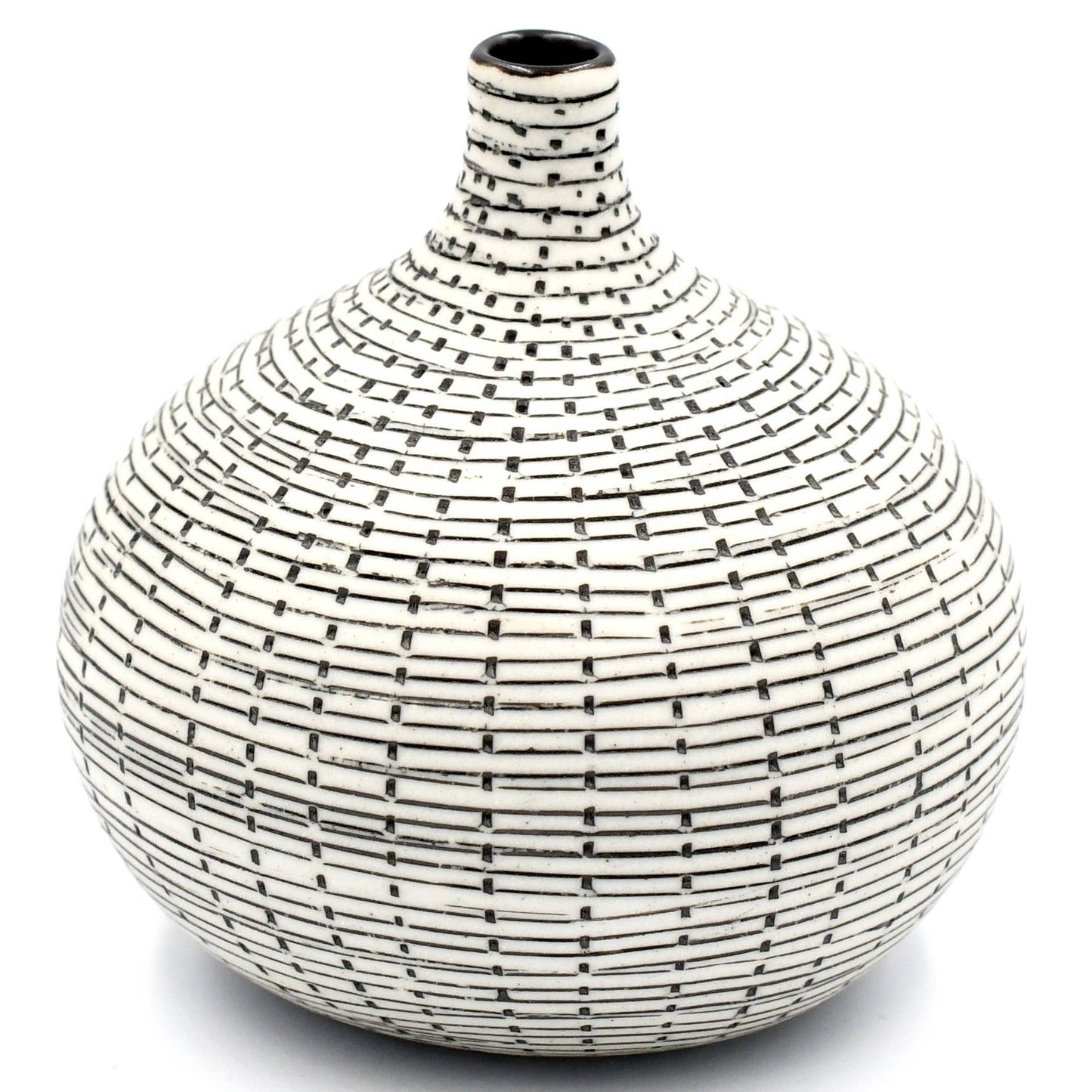 Art Floral Trading LLC - 192W71BLACK CONGO TINY S - WO 71 BLACK Porcelain bud vase