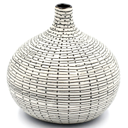 Art Floral Trading LLC - 192W71BLACK CONGO TINY S - WO 71 BLACK Porcelain bud vase