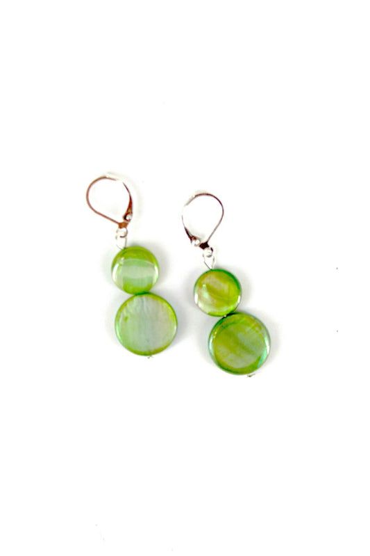 Sea Lily - ELIME - Lime Green MOP Earring