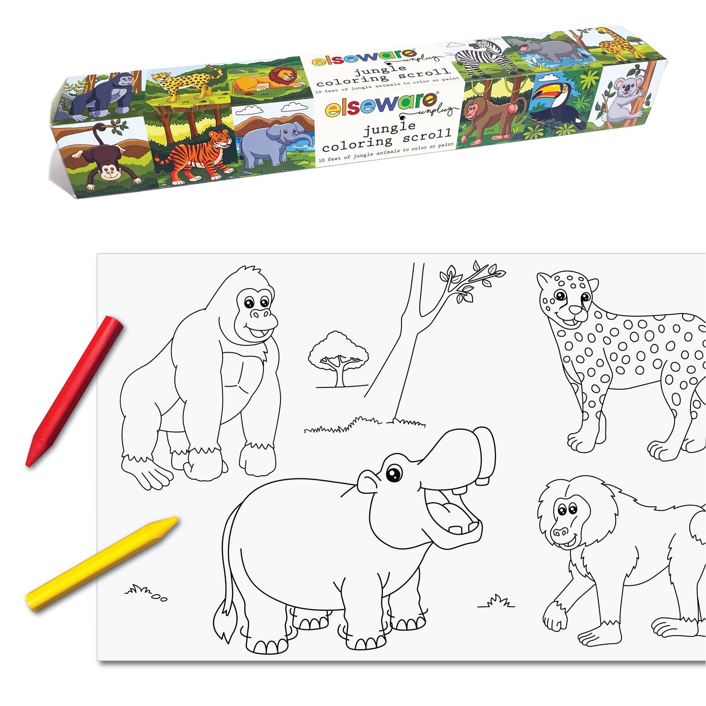 elseware unplug / eco-kids - Coloring Scrolls -12ct Assorted - 10ft with Adhesive Back