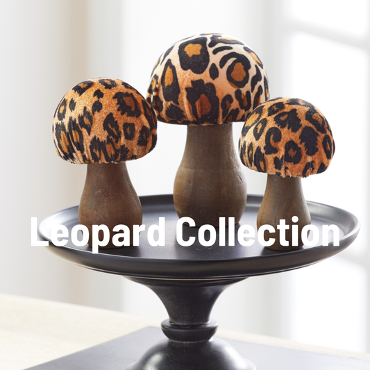 Your Heart's Content - Mushroom Velvet Sets All Season Decor, Nature Lover Gift: Velvet Leopard Set of 3